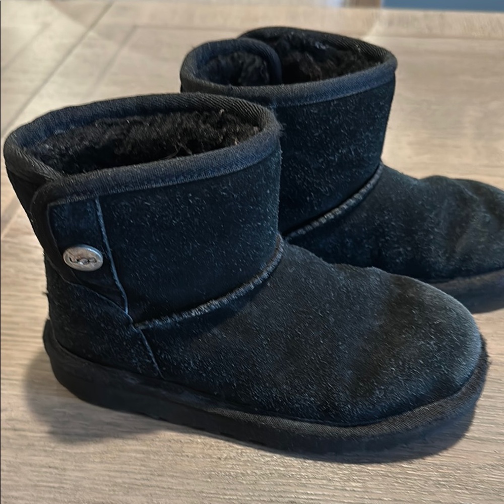 UGG Black Boots with Plush Lining and Slip-On Style